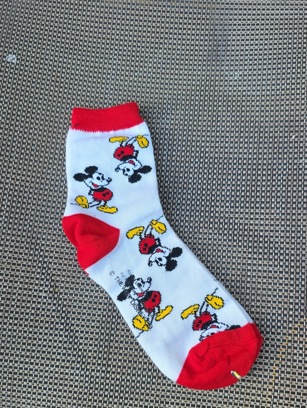 Disney White Red Yellow Mickey Mouse Kids Socks